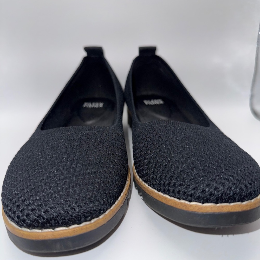 Eileen Fisher Black Knit Ballet Flats Womens 9 Slip On Quiet Luxury Office Work - Picture 3 of 11